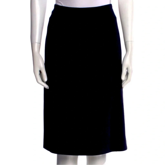 💎 Emporio Armani black pencil skirt - size 48 XL EUC pockets zip front slit - Picture 1 of 7